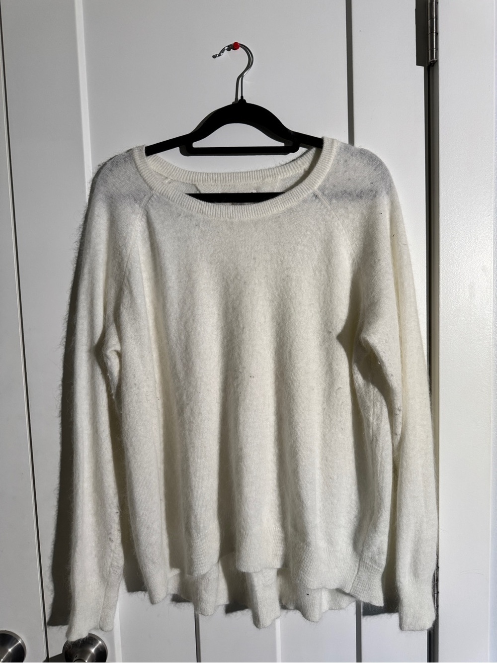 Vintage Kenar Angora Hair Cream Crewneck Women's Sweater